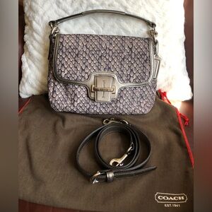 Coach Snakeskin-Print Handbag with Detachable Crossbody Strap